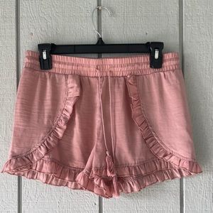 Blush Pink Mauve Rose Frilly Tulip Shorts
